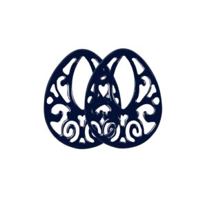 Buffelhoorn lak druppel opengewerkt donkerblauw