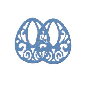 Buffelhoorn lak druppel opengewerkt jeansblauw