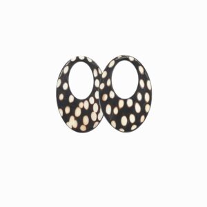 Buffelhoorn ovaal dicht zwart/wit