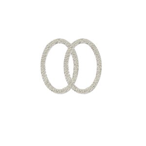 Edelstaal ovaal open gehamerd zilver - medium