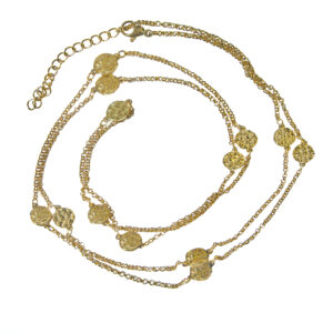 Kettinkje gehamerde bedels goud