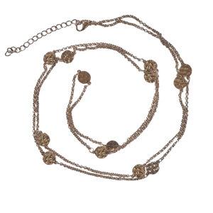 Kettinkje gehamerde bedels rosé