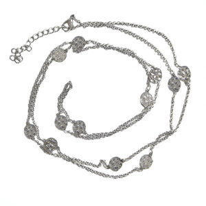 Kettinkje gehamerde bedels zilver