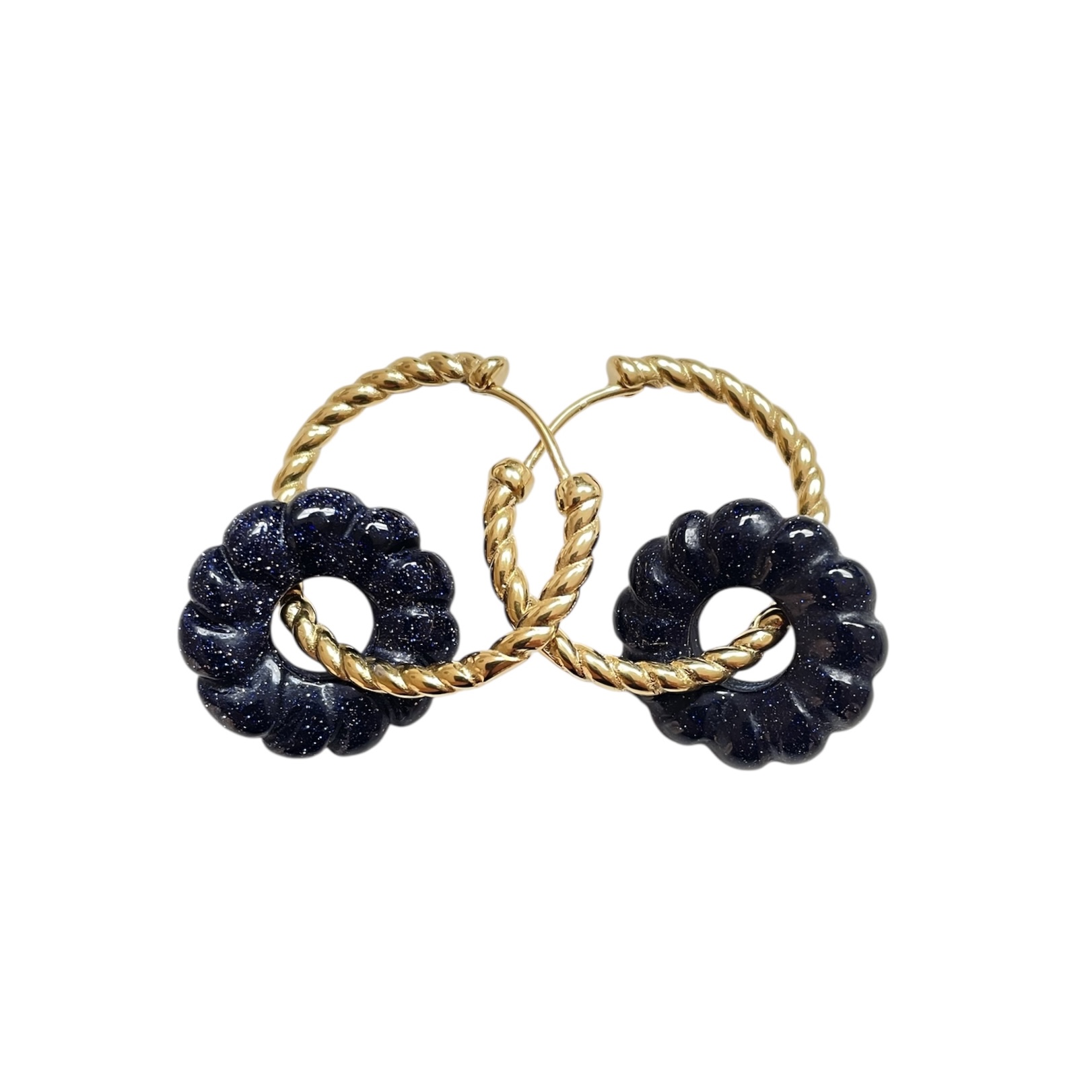 Halfedelsteen rond gedraaid donkerblauw - Afbeelding 2