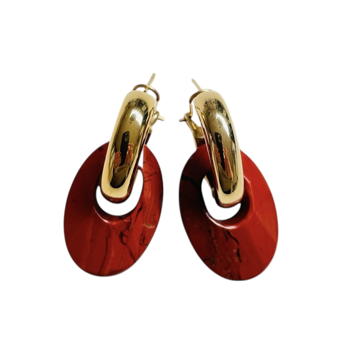 Halfedelsteen rond roodbruin - Afbeelding 4