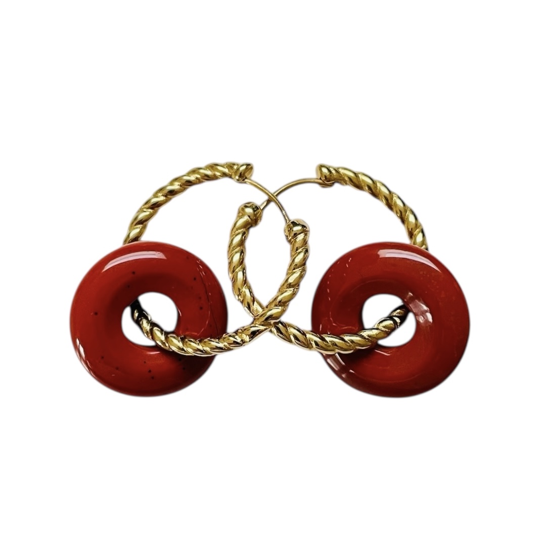 Halfedelsteen rond roodbruin - Afbeelding 5