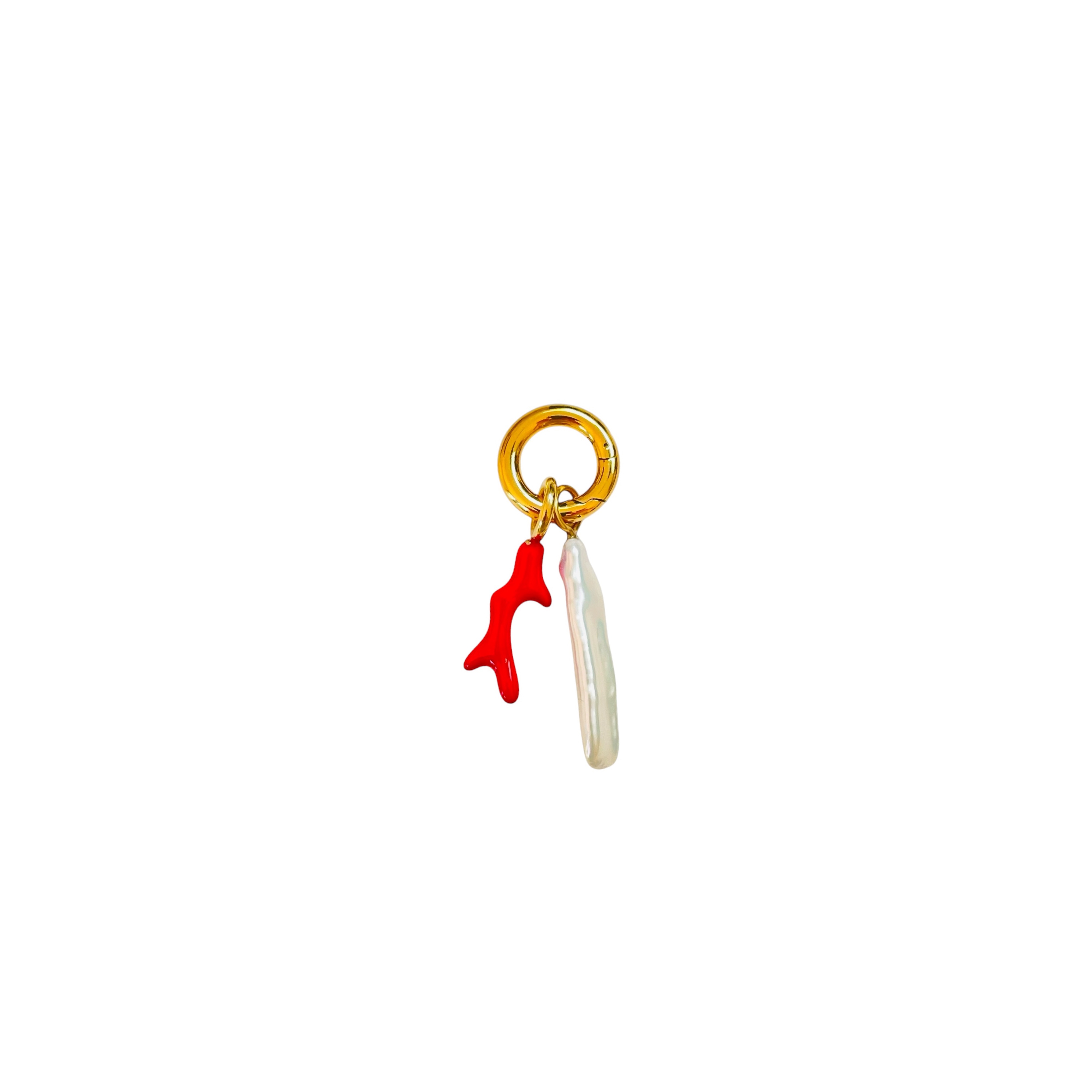Bedel koraal rood en lange parel