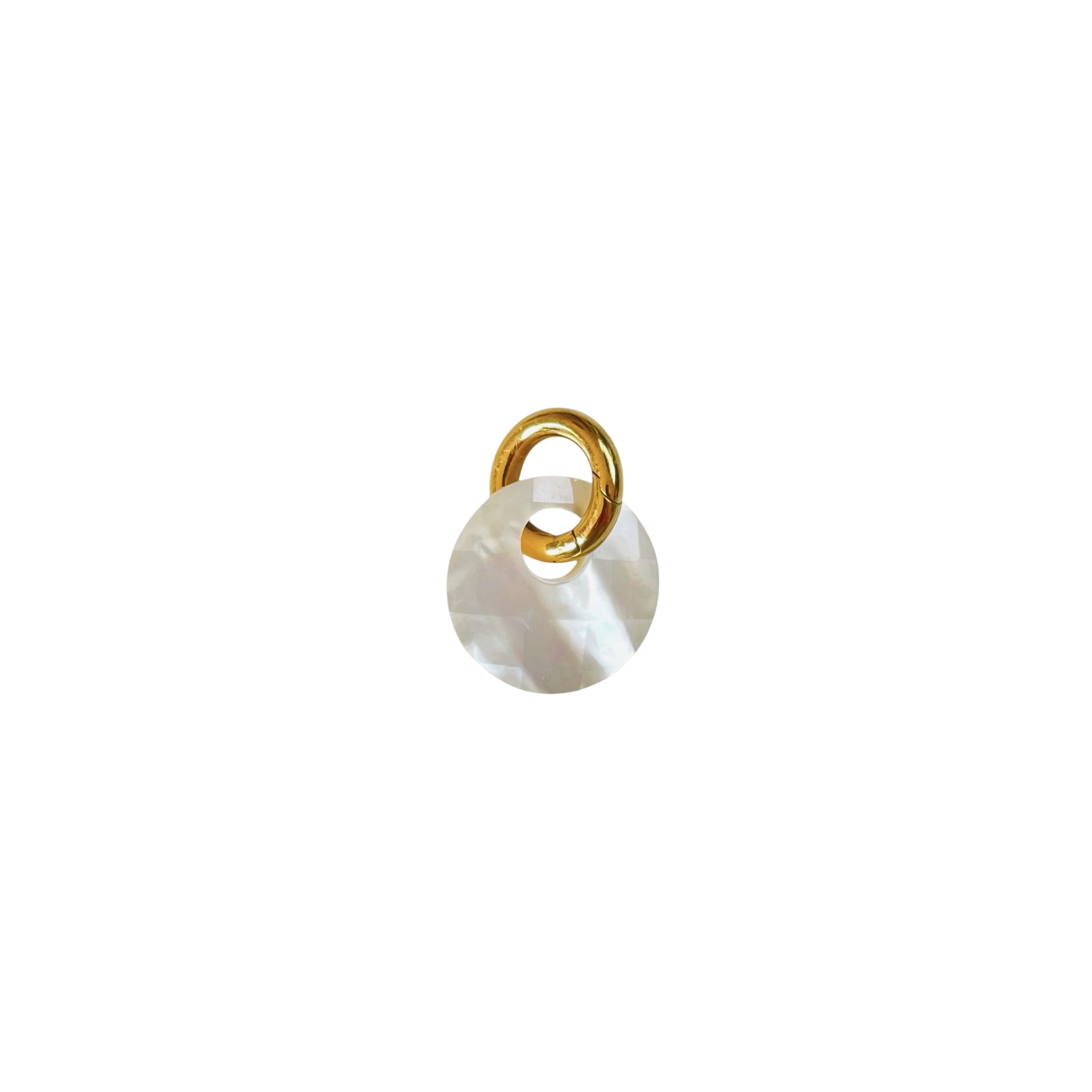 Bedel rond parelmoer wit/goud