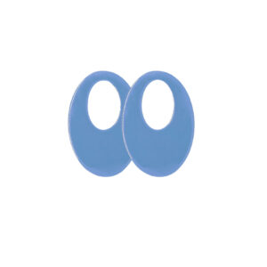 Buffelhoorn lak ovaal dicht jeansblauw