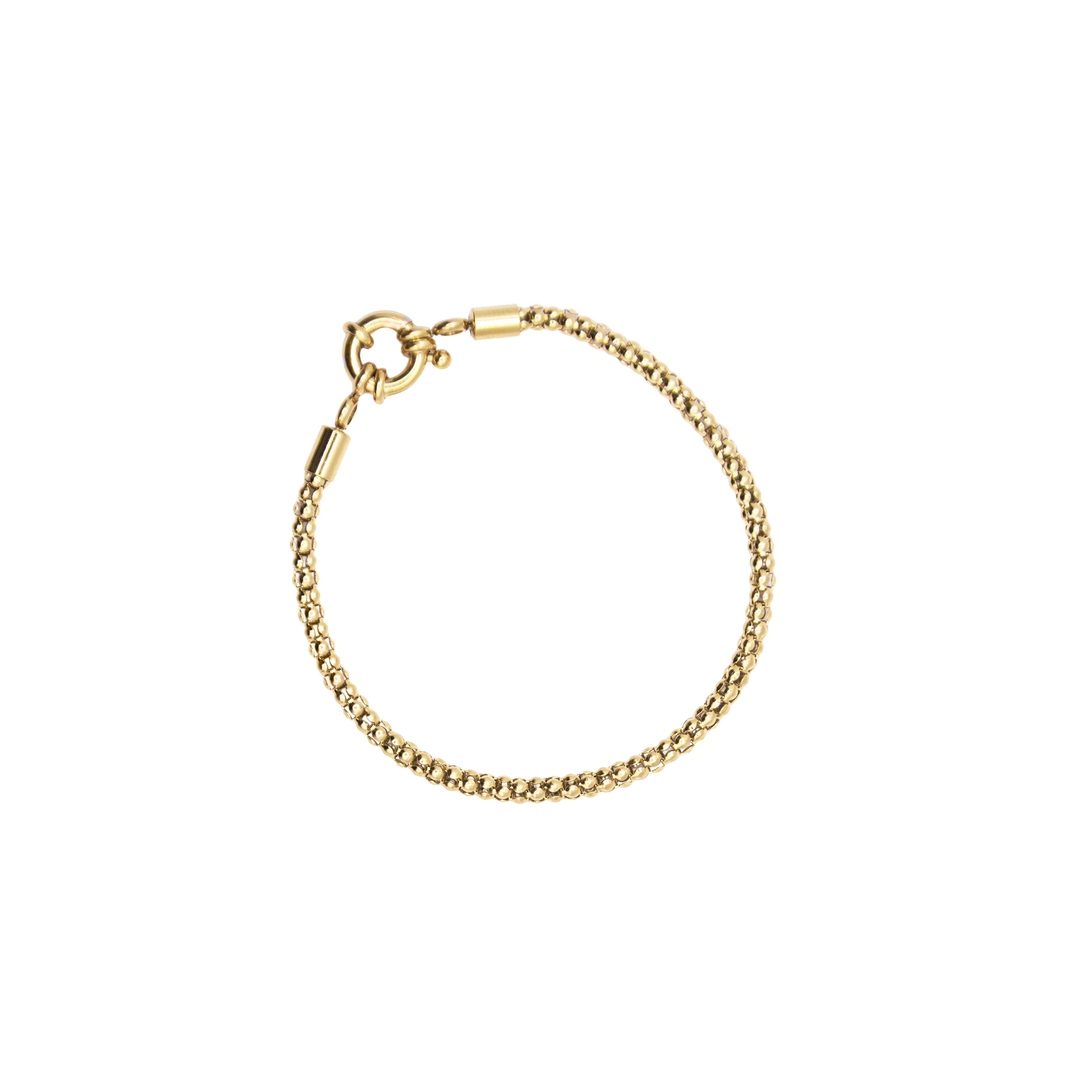 Armband popcorn schakel goud