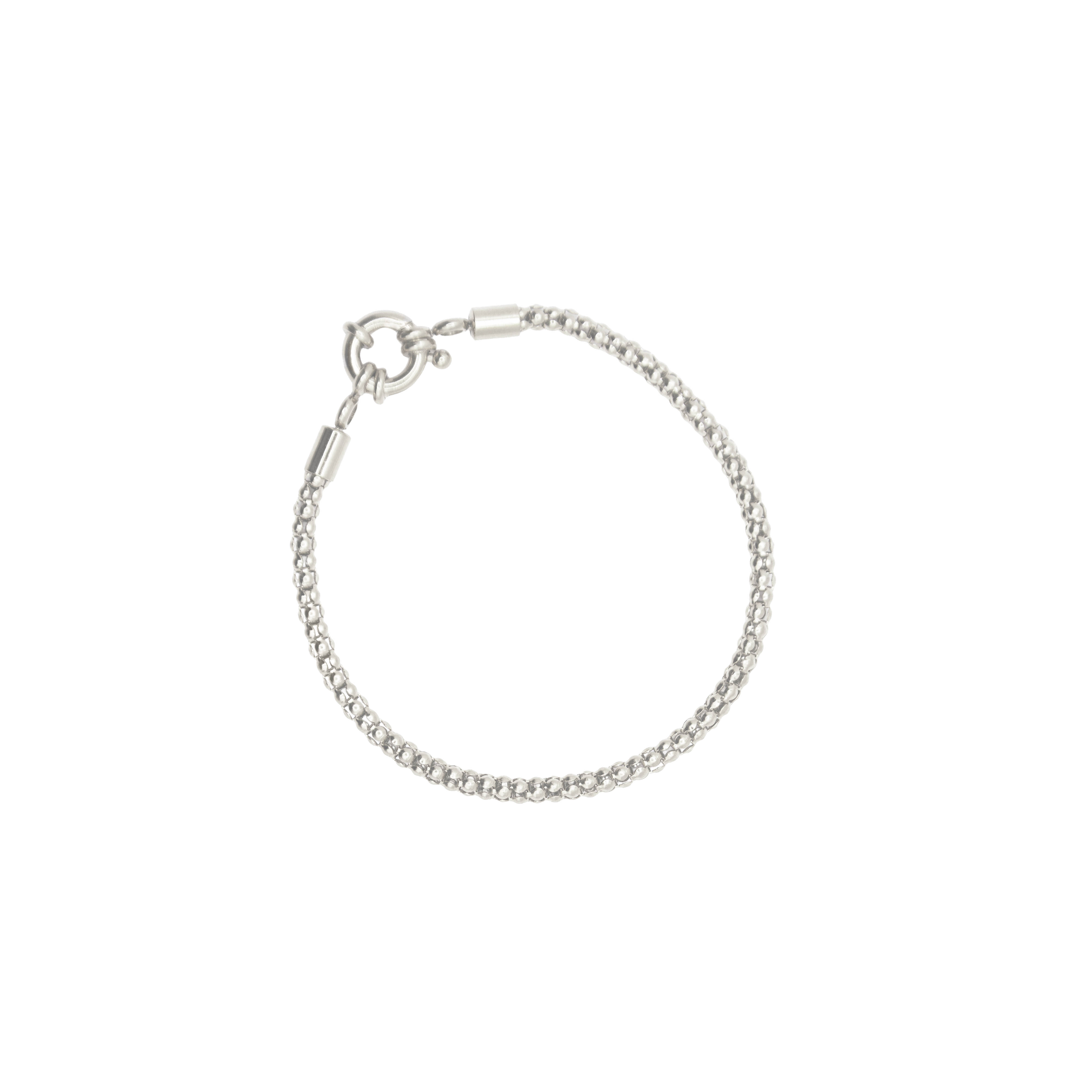 Armband popcorn schakel zilver